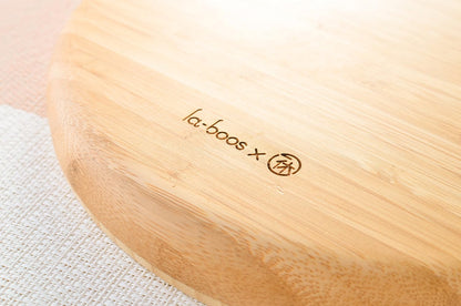 laboos Bamboo Portion Control Plate – 4-Compartment Divided Bento Tray for Balanced Eating, Portion Control & Meal Prep – Square Wooden Dinner Plate for Adults & Kids