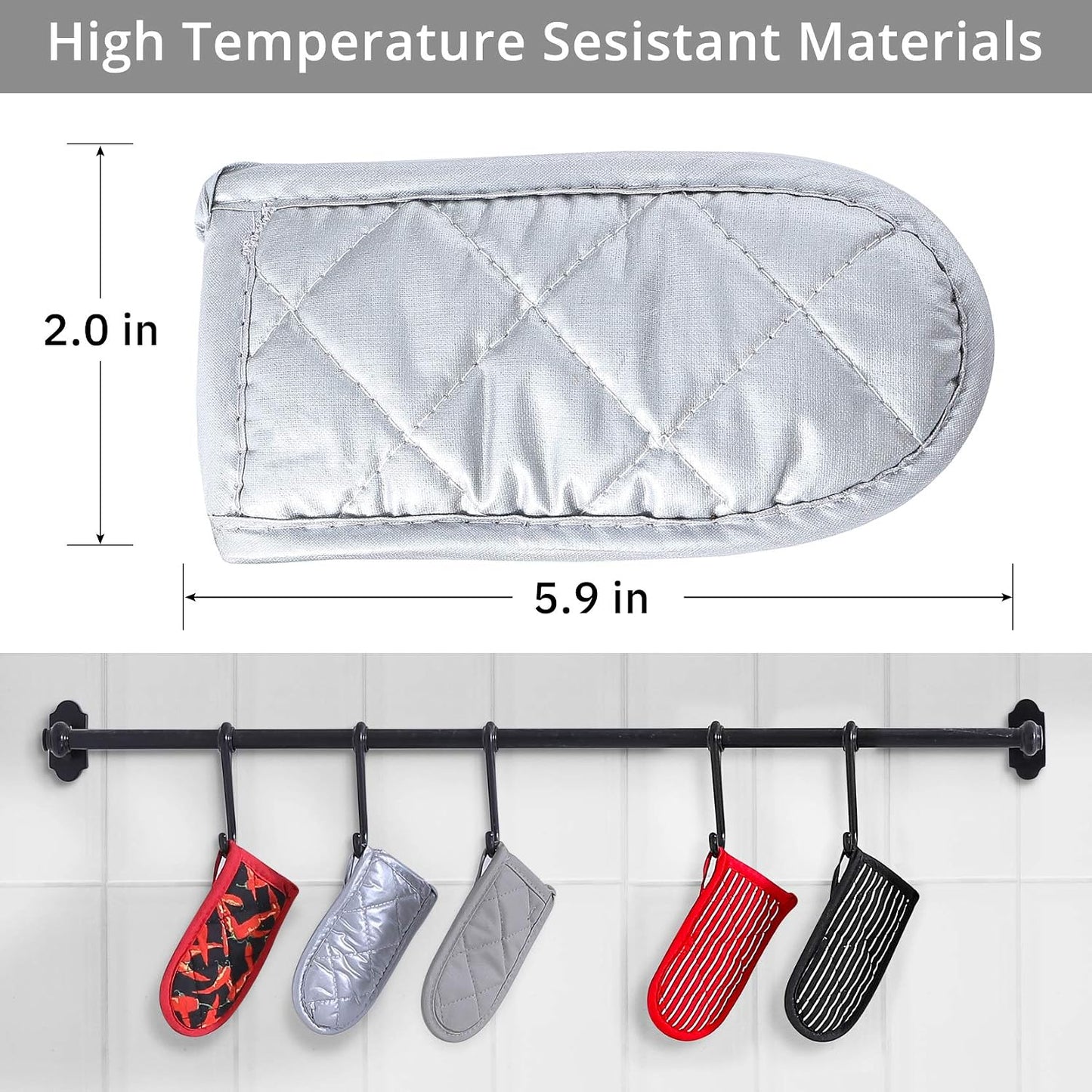 Cast Iron Skillet Handle Covers,Pot Handle Covers Heat Resistant,Pot Holders for Kitchen Heat Resistant,Machine Washable Handle Mitts 2 PCS(Striped)