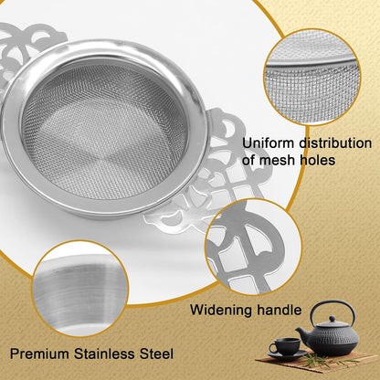 Tea Strainers with Drip Bowls, Gold, 2 Pack