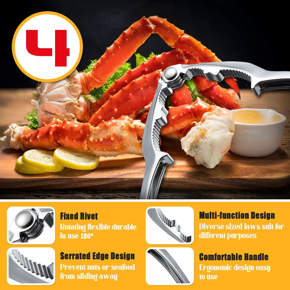 12Pcs Crab Crackers and Tools, Nut Crackers for King Crab Legs