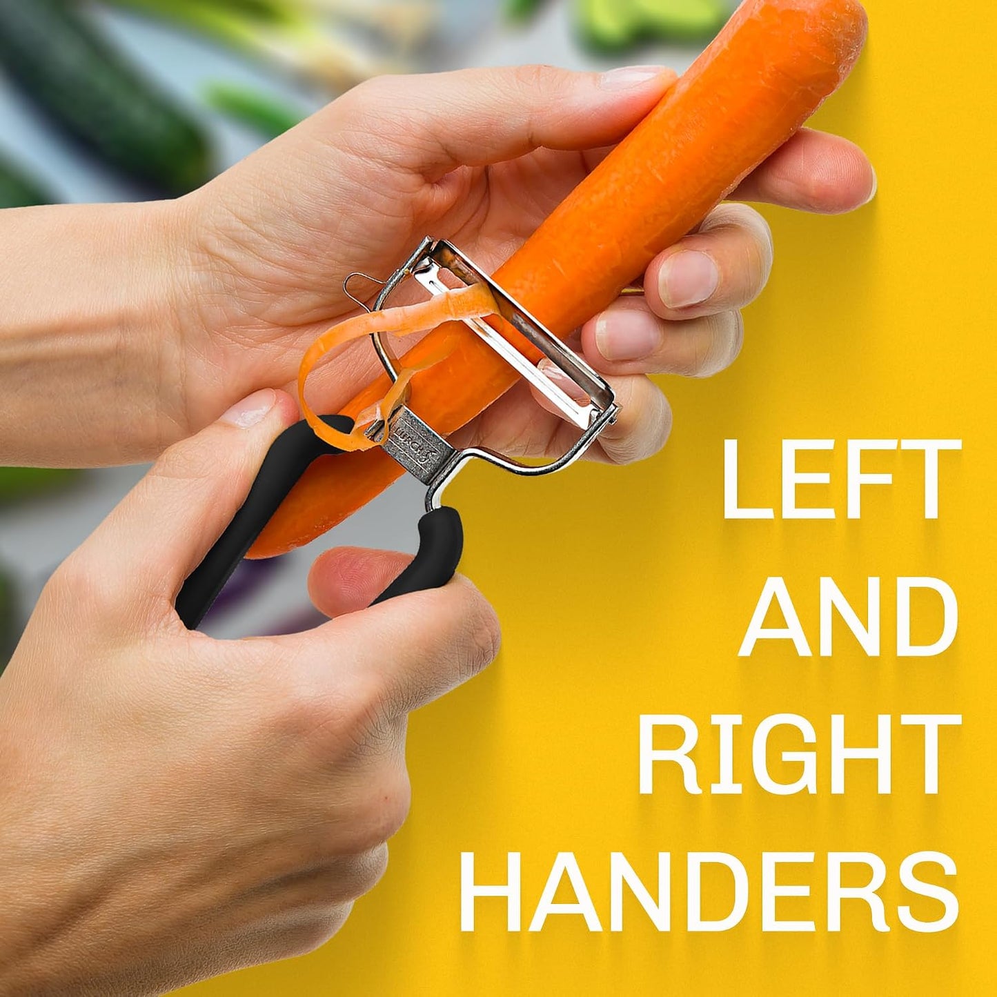 Lurch Germany Julienne Vegetable Y Peeler 5.1 x 2.3 Inches / 13 cm x 6 cm | Stainless Steel Cutter & Slicer for Carrot, Potato & Apple | Veggie Zoodles Maker | Non-slip Comfortable Handle - Black