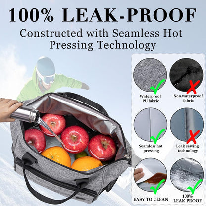 TuErCao Small Lunch Bag Lightweight Insulated Lunch Box for Women Work Portable Soft Cooler for Picnic Travel Road Trips, Loncheras para Mujer, Black