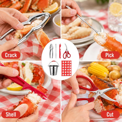 Seafood Boil Party Supplies, 23pc Crab Boil Tools Set, Tablecloth