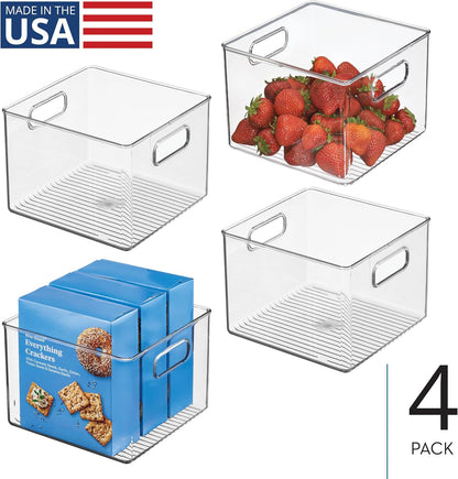 iDesign Pantry Storage Bin with Handles for Kitchen Cabinets or Fridge - Clear - Made in USA