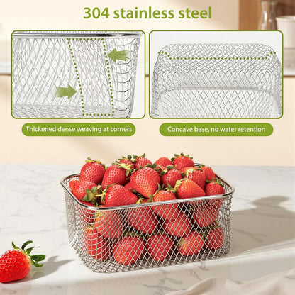 5 PCS Large Fruit Containers for Fridge - Leakproof Food Storage Containers with Removable Colander - Dishwasher & microwave safe Produce Containers Keep Fruits, Vegetables, Berry, Meat Fresh longer