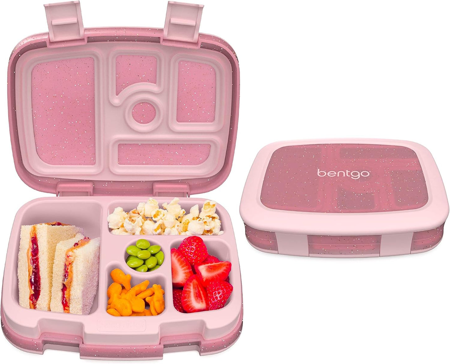 Bentgo Kids Bento-Style 5-Compartment Leak-Proof Lunch Box - Ideal Portion Sizes for Ages 3 to 7 - Durable, Drop-Proof, Dishwasher Safe, PFAS & BPA-Free & Made with Food-Safe Materials (Purple)