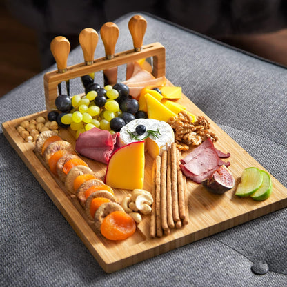 Bamboo Cheese Board and Charcuterie Boards Set & Serving Tray