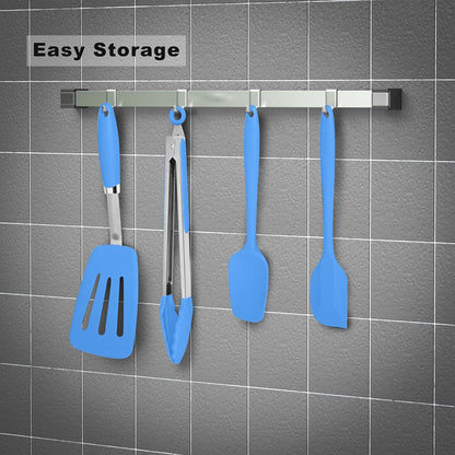 Silicone Spatula 3-piece Set, Ergonomic Handle High Heat-Resistant Spatulas, Non-stick Rubber Spatulas with Stainless Steel Core, Black