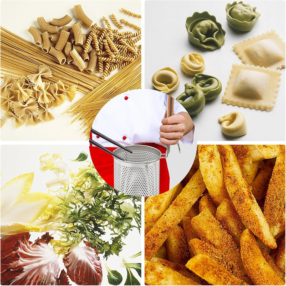 Stainless Steel Pasta Strainer, 2pcs Noodle Strainer Pasta Baskets