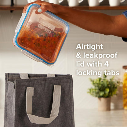Snapware Plastic Total Solution 3-Pack (8.5-Cup) Food Storage Containers Set, Leakproof & Airtight Plastic Locking Lids Rectangular Containers, BPA-Free Lids, Microwave Dishwasher Freezer Safe