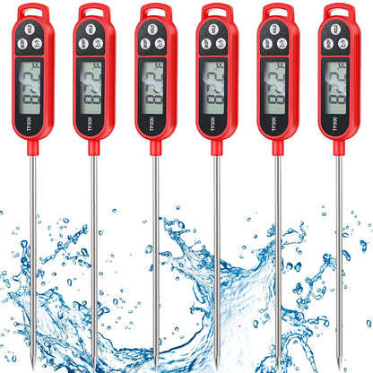 Copkim Instant Read Meat Thermometer Long Probe,Black, White, Red