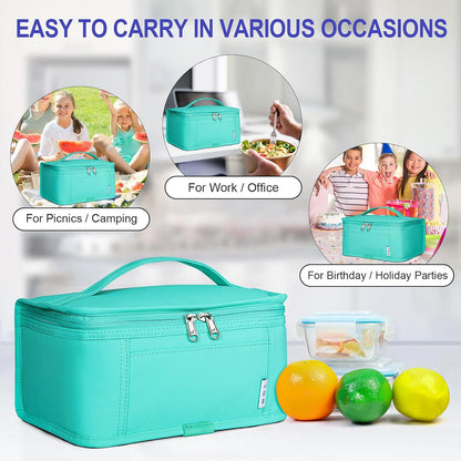 NOL Mini Insulated Lunch Bag for Women Men Kids | Small Leakproof Reusable Lunch Tote | Fits 6 Cans 330ml | Thermal Cooler for Work School Picnic Camping, Navy blue