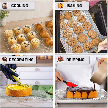 TeamFar Cooling Rack, 8.75”x6.25” Stainless Steel Baking Grid Wire Rack