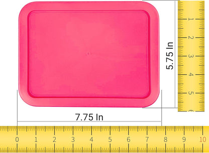 Replacement Lids fits Pyrex 3-Cup Glass Food Storage Container Bowls, (7.75 x 5.75-Inch) Plastic Rectangle Lids Covers for Pyrex 7210-PC, Airtight & Leakproof (4-Pack, Turquoise)