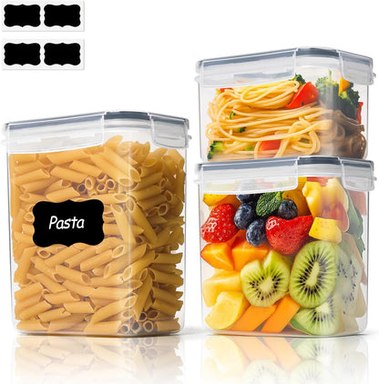 ComSaf Rice Container Set of 2(9.5L/10Qt), Large Airtight Food Storage Containers with Lid and Rice Washer, Plastic Canisters Sets for The Kitchen, Pantry Organizers for Flour, Cereal and Cooking