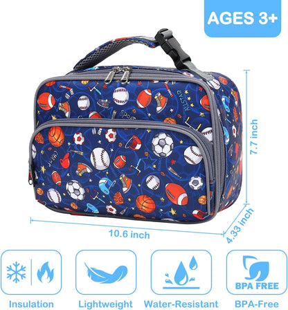 FlowFly Kids Lunch box Insulated Soft Bag Mini Cooler Back to School Thermal Meal Tote Kit for Girls, Boys, Astronaut - Colors A