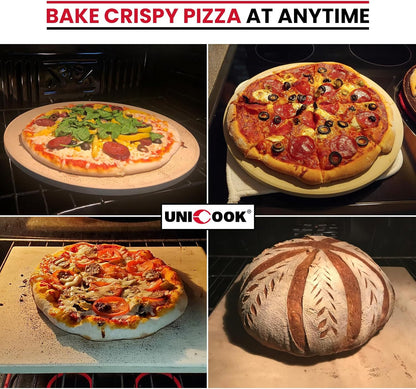Unicook 15 x 12 Inch Pizza Stone for Oven and Grill, Rectangular, 6 Lbs