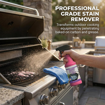 4 Fl oz Fast-Acting Heavy-Duty Grill Degreaser Spray, BBQ Cleaner for Grates and Smoker, Advanced Grease Dissolver and Stain Remover for Outdoor Cooking Equipment (3pcs)