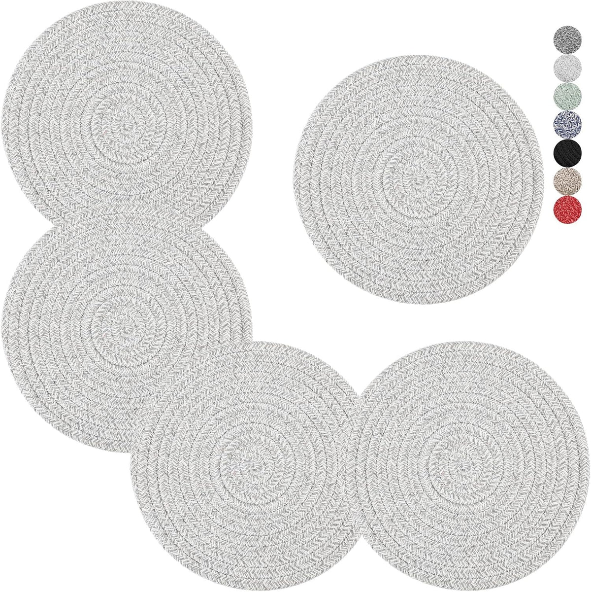 Trivets for Hot Dishes, Pots and Pans, 8 Inches Hot Pads 5 Pcs, Pot Holders for Kitchen, Heat Resistant Mat Protect Counter, Coasters Set Home Essentials Farmhouse Decor (Brown)