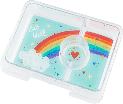 Yumbox Snack Box, 3 Compartments, Leakproof, Glitter Blue | Built-In Dip Well | Removable Compartment Tray | Easy-Open Single Latch | Lightweight & Compact | Perfect for Snacks & Sides