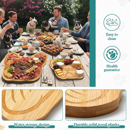 Ziliny Sea Turtle Shaped Cheese Board Set Small Charcuterie Cutting Board Wooden Platter with Knives Forks Funny Serving Trays Turtle Gift for women Christmas Party Kitchen Decoration