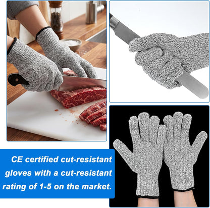 Oyster Shucking Knife Set of 6 with 6 Pairs Cut-Resistant Gloves, Professional Oyster Shucker Set for Clams, Mussels & Shellfish, Stainless Steel Oyster Knife Shucker Set for Home Kitchen, BBQ