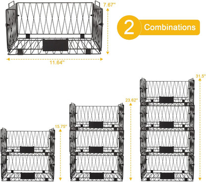 4 PACKS XXL Kitchen Organization and Storage Pantry Baskets, Fruit & Vegetable Basket for Kitchen Cabinet, Stackable Wire Baskets for Snack Chips Onion Potato Cans