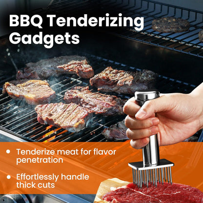 304 Stainless Steel Meat Tenderizer Tool, Sharp Long Needles for Thick Cuts