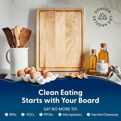 Sonder Los Angeles Doheny Wood Cutting Board Set | Acacia Edge Grain Cutting Board for Kitchen with Juice Groove | Perfect for Compact Daily Use | Gift Box Included | 14x10x1 in & 12x8x1 in