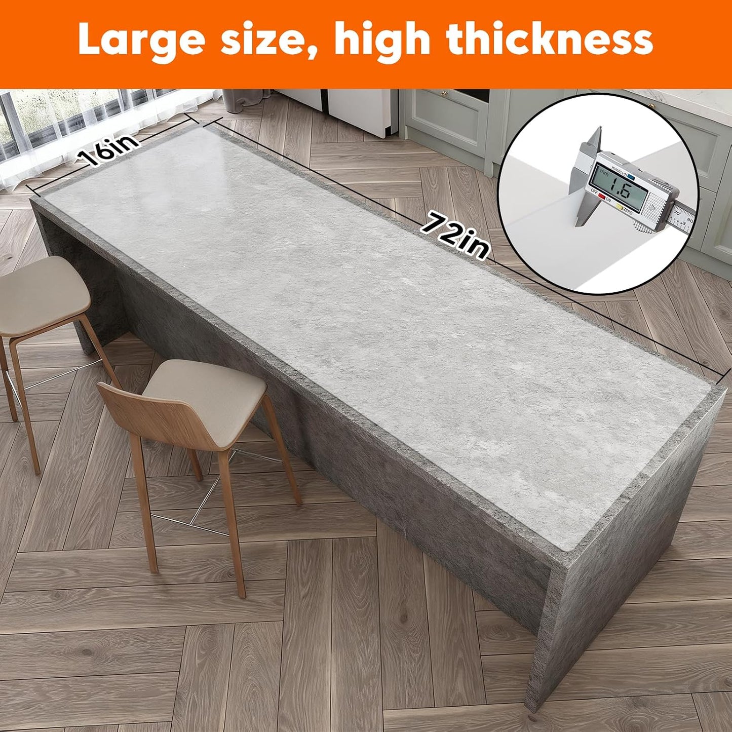 Extra Large Silicone Mats for Kitchen Counter,24"x80"Heat Resistant Mat for Kitchen Island,Waterproof Multipurpose Countertop Protector,New Skin-Friendly Material Table Protector,Freely Cuttable,Black