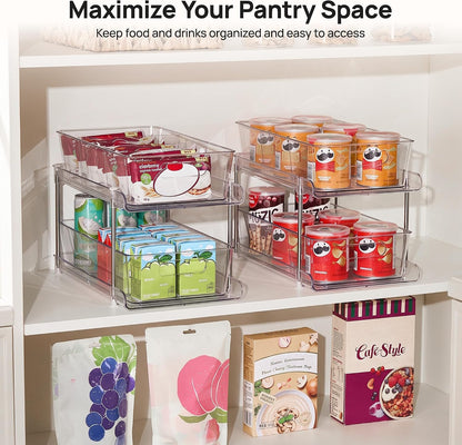 Vtopmart 4 Pack Bathroom Under Sink Organizers Organizer, 2 Tier Clear Pull-Out Organization (S-Standard)
