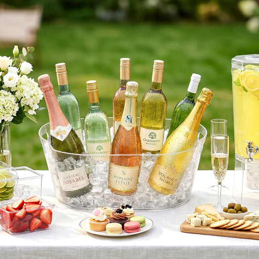Lifewit 11.5L Ice Bucket for Parties, Large Plastic Drink Cooler for Champagne Wine, Beer, Clear Beverage Tub for Mimosa & Cocktail Bar, Portable Chiller for Party Hosting & Serving