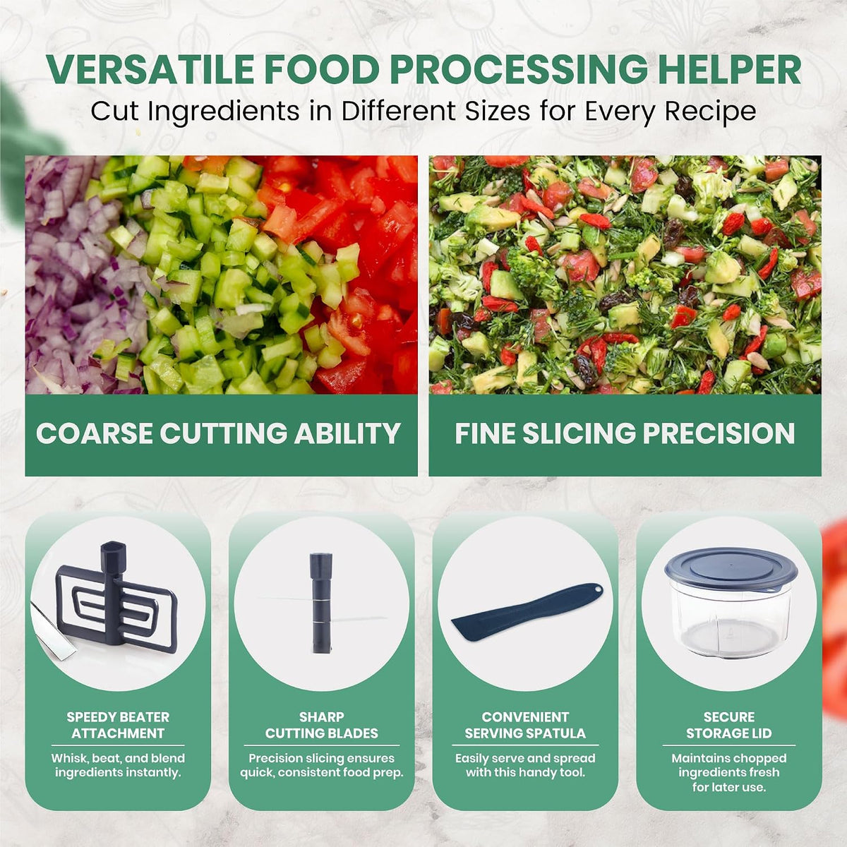 Vivaant Hand Pull Manual Food Chopper, Onion Chopper Vegetable Cutter Dicer