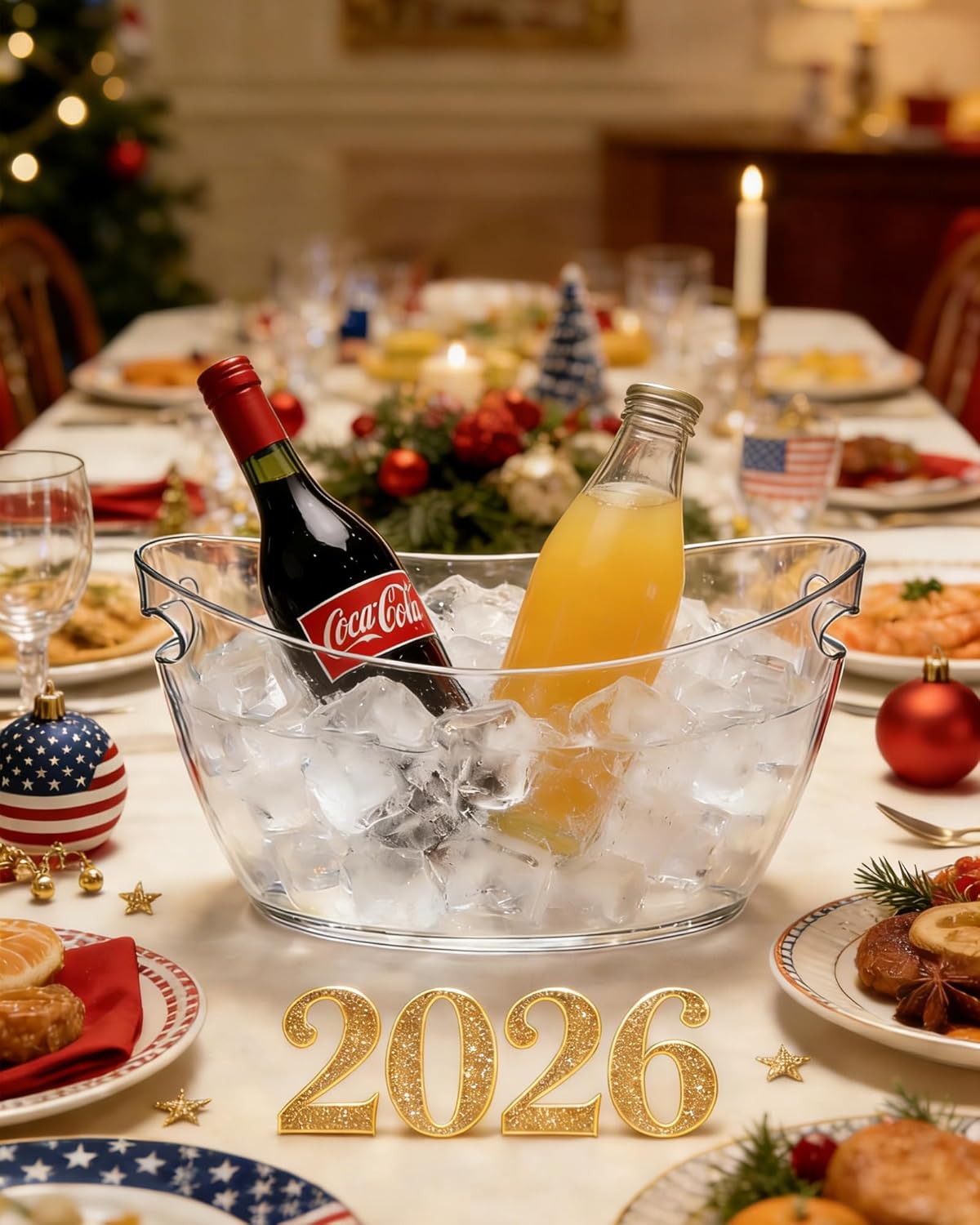 2-Pack Clear Acrylic Ice Buckets for Parties (5.5L Each) – Plastic Beverage Tubs with Scoops – Wine Bucket Chiller for Parties, Drink Buckets for Outdoor Events, Mimosa Bar, BBQ