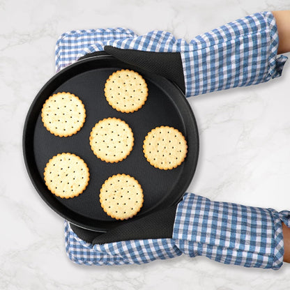 Oven Mitts and PotHolders Sets, 4 Pcs Kitchen Oven Glove High Heat Resistant 400°F Pot Holders for Kitchen, Non-Slip Neoprene Oven Mitts are Suitable for Cooking, Baking (Black)