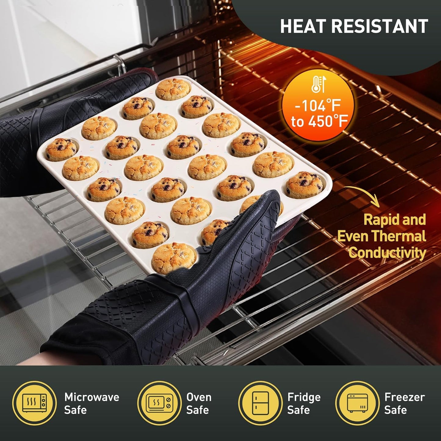 2 Pack 12 Cups Silicone Muffin Pan with Metal Reinforced Frame Regular Size Silicone Molds Cupcake Cake Baking Pans Cookie Baking Chocoflan Cupcake Mold Nonstick Muffin Tin Home Baking Supplies