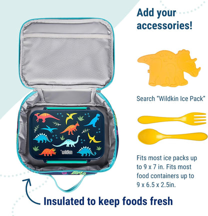 Wildkin Kids Insulated Lunch Box, Keeps Food Hot or Cold, BPA-Free with Mesh Pockets & Easy-Clean Lining – Ideal for School, Travel & Daycare – Holographic