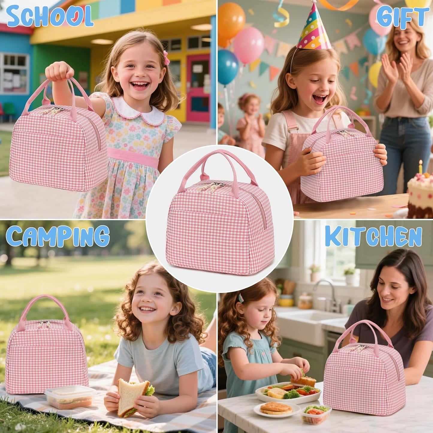 CAMTOP kids lunch bag Cute Insulated lunch box for Boys & Girls Leakproof loncheras for school