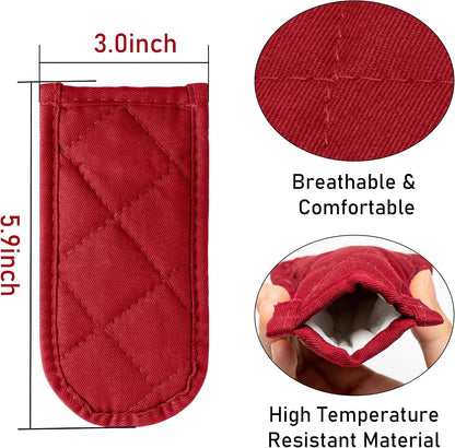 R HORSE 6Pcs Hot Handle Covers Heat Resistant Pot Pan Handle Covers Cast Iron Skillet Pot Holder Sleeves Mitt for Kitchen Baking Cooking BBQ Cookwares