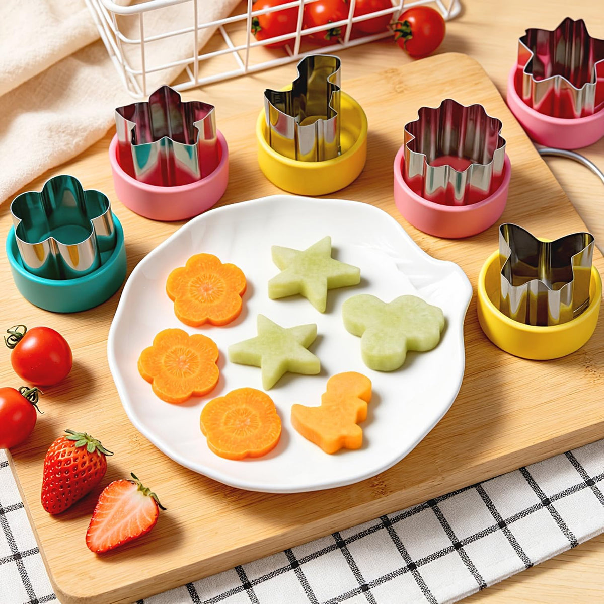 Mini Fruit Vegetable Cookie Cutters Shapes Set - 9Pcs 1.5 inch