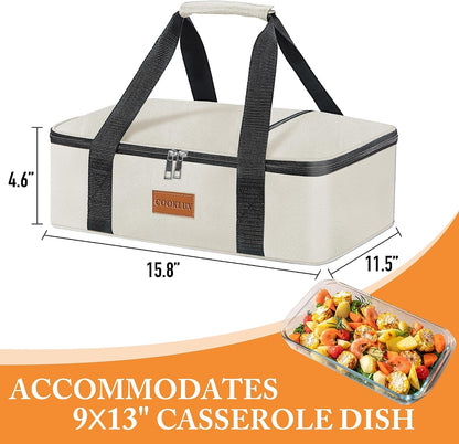 Insulated Casserole Carrier 9x13 Inch, Durable Nylon, Leak-Proof Casserole Dish Carrier, Casserole Carriers for Hot or Cold Food (Christmas)