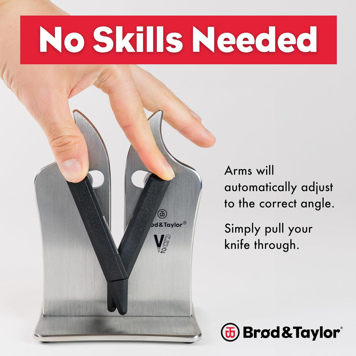 Brod & Taylor VG2 Classic Knife Sharpener | 3-Action Tungsten Carbide (Nylon)