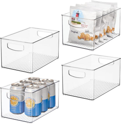 iDesign Stackable Clear Plastic Bin, 6-Pack | Kitchen Organizers and Storage, For Fridge and Pantry