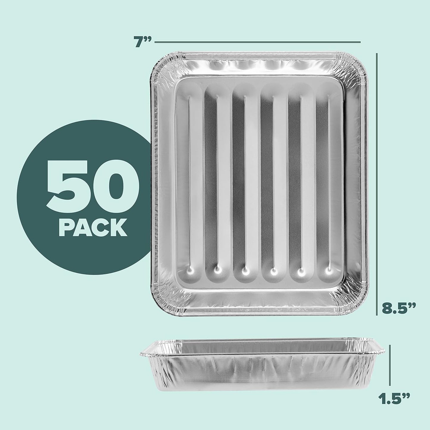PLASTICPRO Aluminum Grill Pans, Broiler Pans, Grill Liners, Durable with Ribbed Bottom Surface for BBQ, Grill, Texture Disposable,Pack of 10