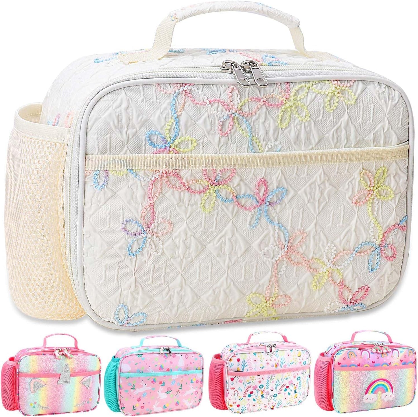 RHCPFOVR Kids Lunch Bag - Insulated Lunch Box for Boys Girls,Washable Lunch Bag and Reusable Toddler Leak-proof Lunchbox for School and Daycare - Colors B