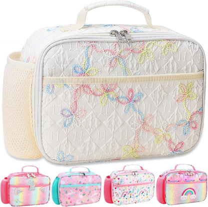 RHCPFOVR Kids Lunch Bag - Insulated Lunch Box for Boys Girls,Washable Lunch Bag and Reusable Toddler Leak-proof Lunchbox for School and Daycare - Colors B