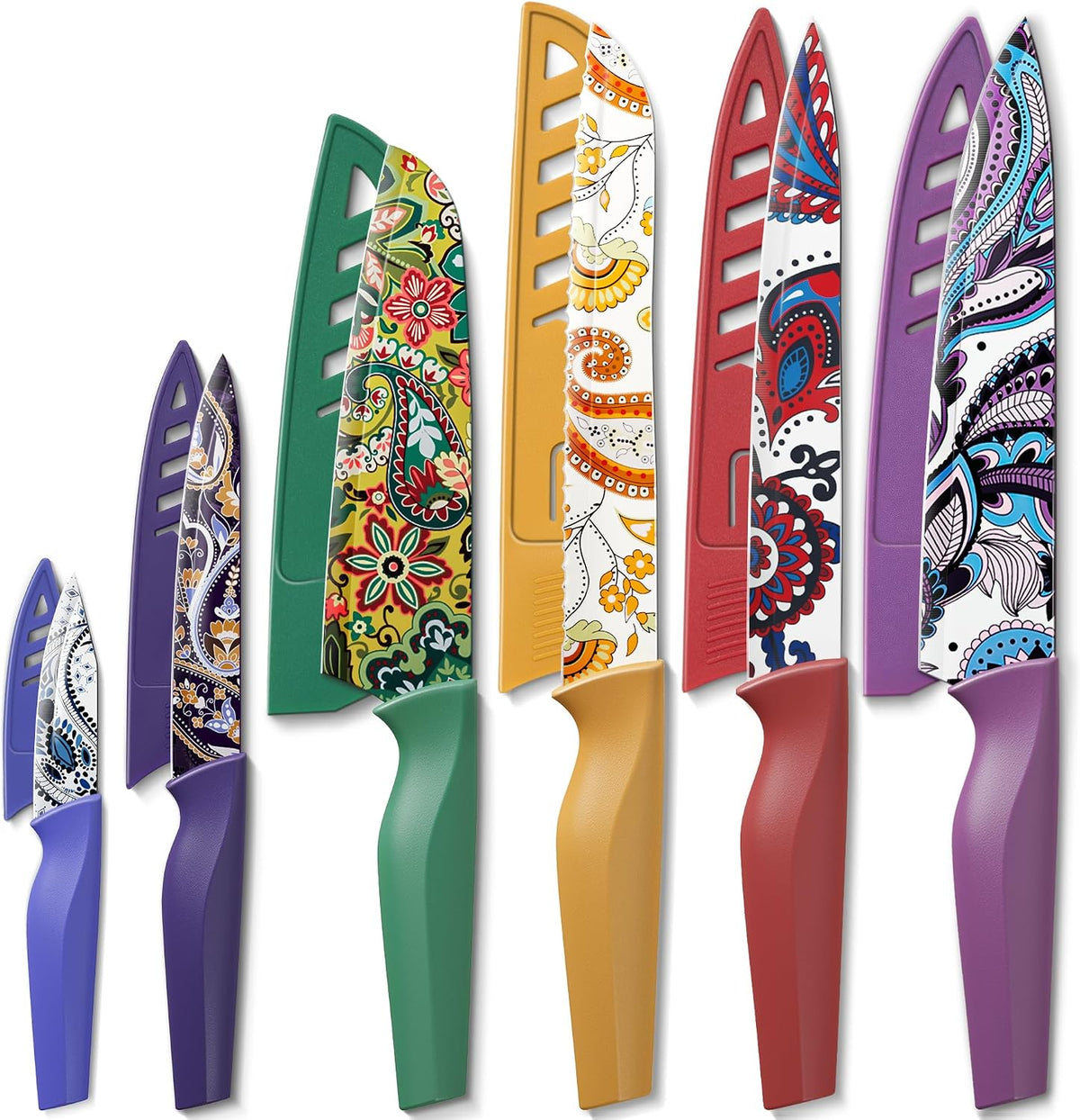 Astercook Paisley Pattern Knife Set with Cover