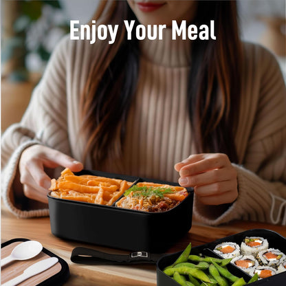 Double Premium Bento Box Adult, 67 fl oz BPA-Free - Cream Stackable Lunch Box with Leak-Proof Lids & Dividers, Perfect for Meal Prep, Lunches & Portion Control