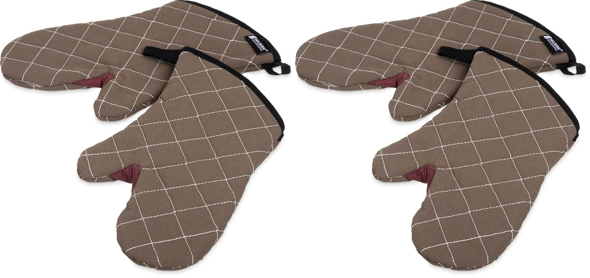 Oven Mitts, San Jamar BestGuard, Professional Grade, 15", Pair, Black