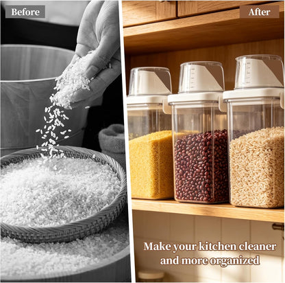 wheat berry storage compatible with granola container, BPA Free Airtight Cereal Container with Pour Spout, Dry Food Storage for Rice, Flour, Oats and Grains, Keeps Pantry Neat and Ingredients Fresh